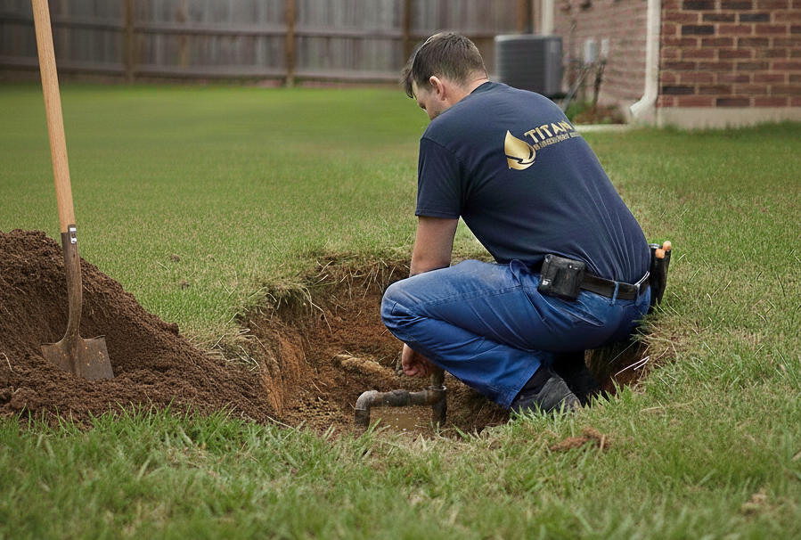 Titan P.G.E plumber onsite